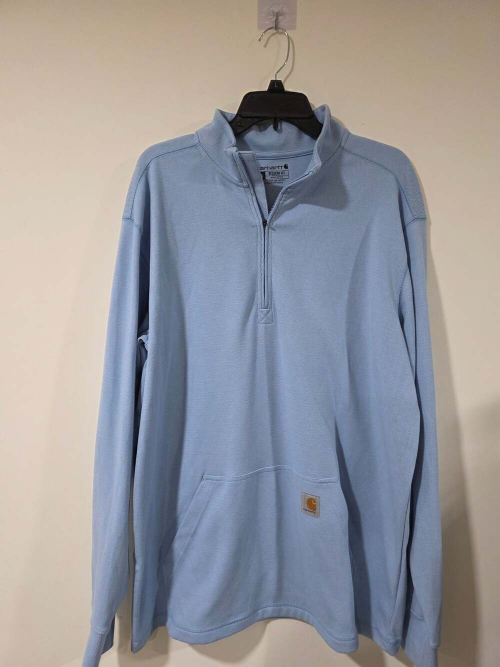 Carhartt Men's Relaxed Fit Long-Sleeve 1/2-Zip Thermal Shirt - Neptune Blue, XL
